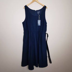 NWT ModCloth Blue Midi Dress with Belt